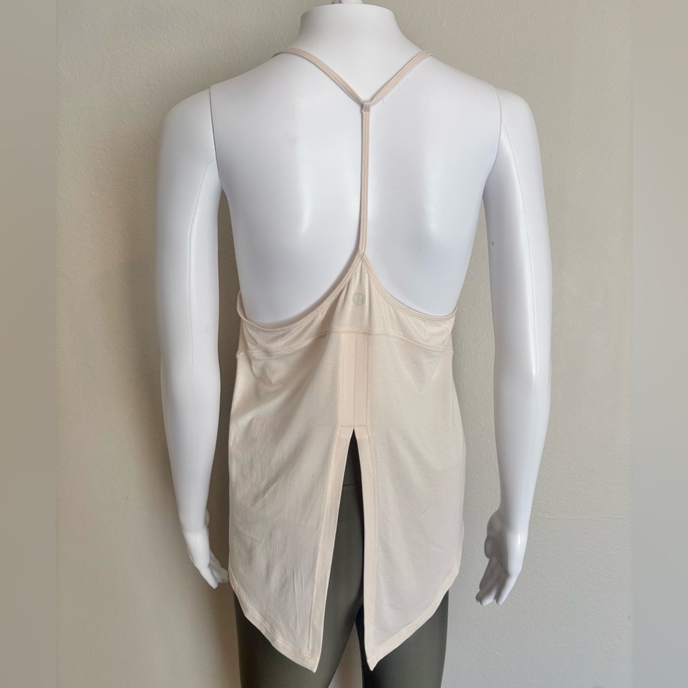 Lululemon V-Neck Halter, Open Back Tank; Pale Pink; Size 6